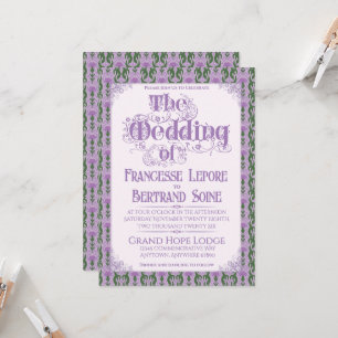 Art Nouveau Elegant Thistle Lilac Invitation