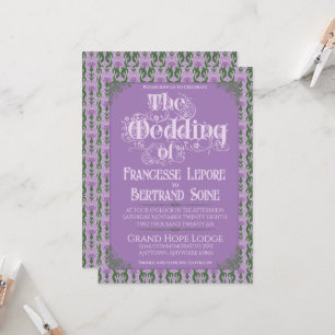 Art Nouveau Elegant Thistle Royal Lavender Invitation