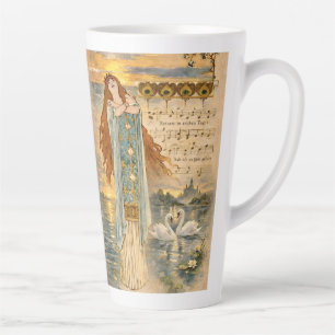 Art Nouveau Elsa Lohengrin Poster with Swans  Latte Mug