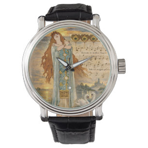 Art Nouveau Elsa Lohengrin Poster with Swans  Watch
