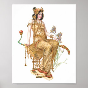 Art Nouveau Exotic Beauty from Orient Poster