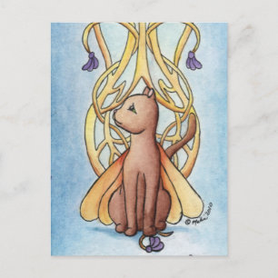 Art Nouveau Fairy Cat Postcard