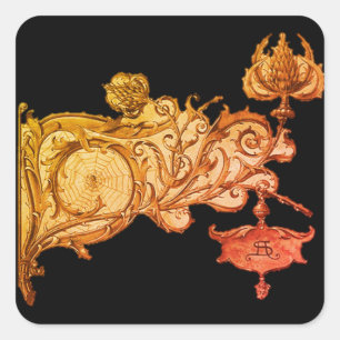 Art nouveau fall sconce spiderweb anton seder square sticker