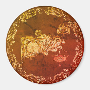 Art nouveau fall sconce spiderweb marbled brown magnet