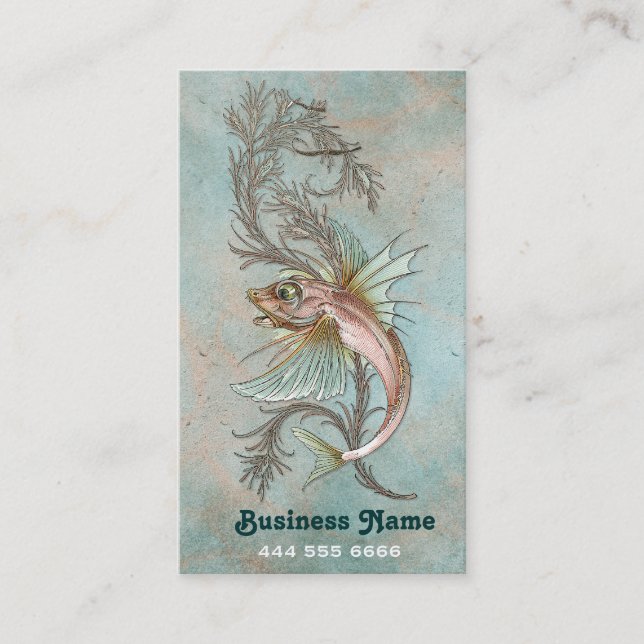 Art Nouveau Fantasy Fish Business Card (Front)