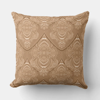 Art Nouveau Feather Pattern in Light Orange Cushion
