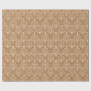 Art Nouveau Feather Pattern in Light Orange Wrapping Paper