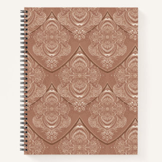 Art Nouveau Feather Pattern in Orange Notebook