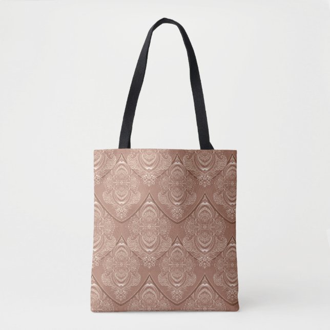 Art Nouveau Feather Pattern in Orange Tote Bag (Front)