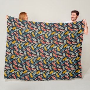 Art Nouveau Feathers Fleece Blanket
