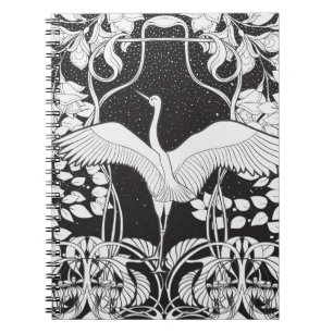 Art Nouveau: Floral Bird Illustration Notebook