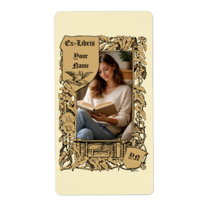 Art Nouveau Floral Border Ex Libris Photo Template