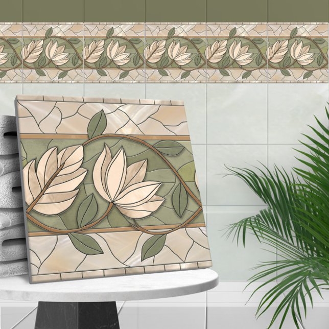 Art Nouveau Floral border ornament  Tile (Creator Uploaded)