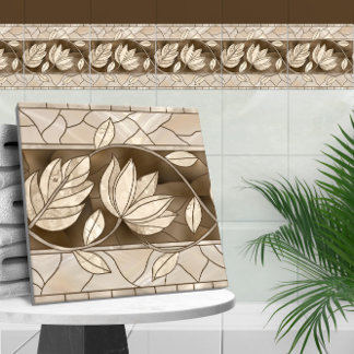 Art Nouveau Floral border ornament Tile