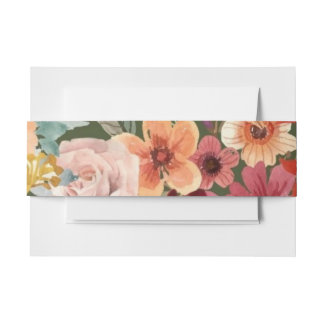 Art Nouveau Floral Botanical Invitation Belly Band