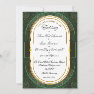 Art Nouveau Floral Calligraphy Invitation