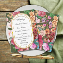Art Nouveau Floral Calligraphy Invitation
