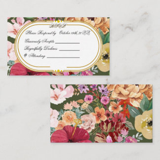 Art Nouveau Floral Calligraphy RSVP Card 