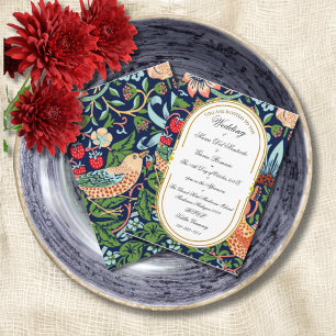 Art Nouveau Floral Calligraphy William Morris Invitation