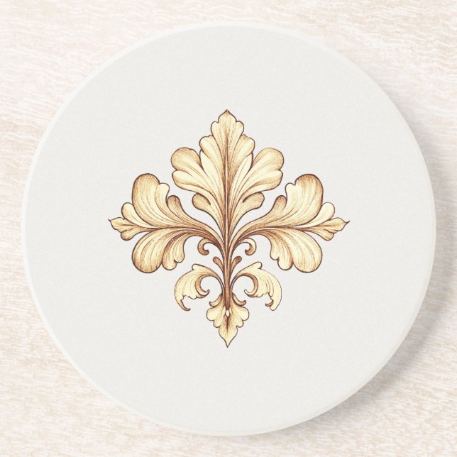 Art Nouveau Floral Coaster (Front)
