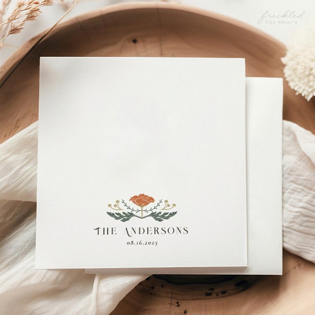 Art Nouveau Floral Cocktail Napkin (Art Nouveau Floral Wedding Cocktail Napkin)