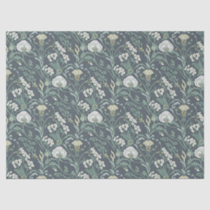 Art Nouveau Floral Cream Green Tissue Paper