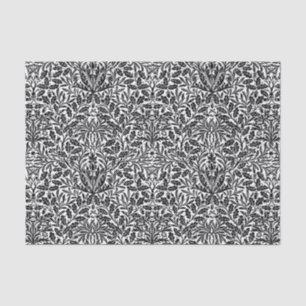 Art Nouveau Floral Damask, Black and White Tissue Paper