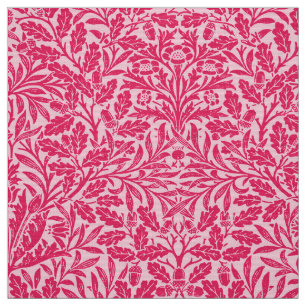 Art Nouveau Floral Damask, Deep Fuchsia Pink Fabric