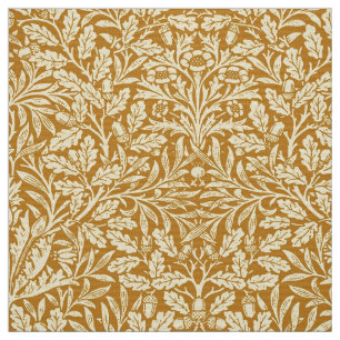 Art Nouveau Floral Damask, Mustard Yellow and Gold Fabric