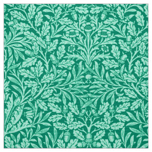 Art Nouveau Floral Damask, Turquoise and Aqua Fabric