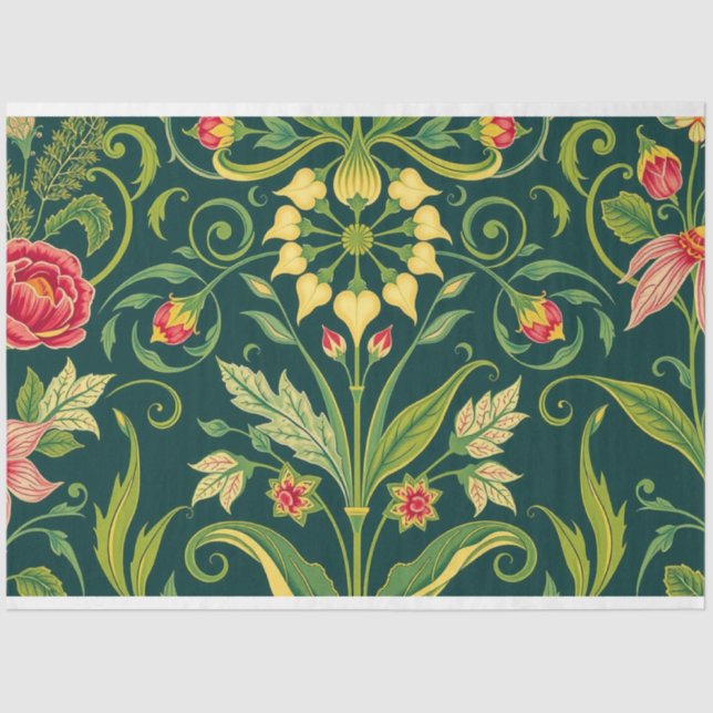 Art Nouveau Floral Decoupage Tissue Paper  (Front)