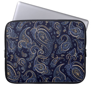 Art Nouveau Floral Denim Design Laptop Sleeve