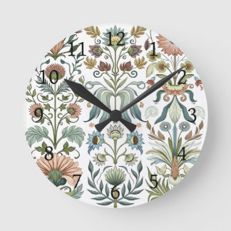 Art Nouveau Floral Design 402 flowers Round Clock