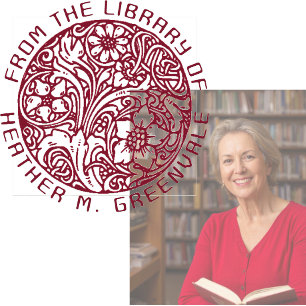 Art Nouveau Floral Design Personalised Bookplate R Rubber Stamp