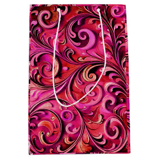 Art Nouveau floral design Rusty Rose Medium Gift Bag
