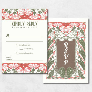 Art Nouveau Floral Elegance 2 RSVP Card