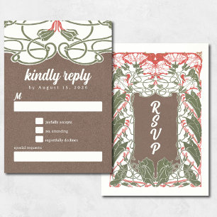 Art Nouveau Floral Elegance 2 RSVP Card