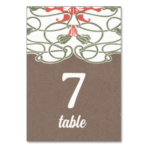 Art Nouveau Floral Elegance 2 Table Number