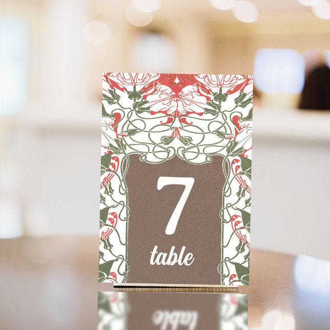 Art Nouveau Floral Elegance 2 Table Number (Creator Uploaded)