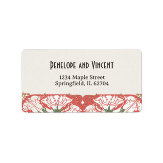Art Nouveau Floral Elegance 2 Wedding Label