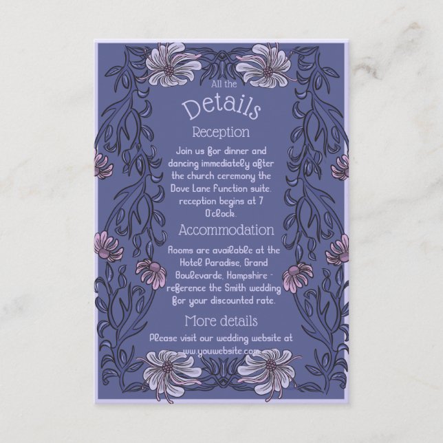 Art Nouveau floral - Enclosure card (Front)