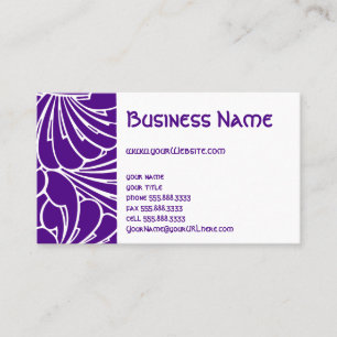 Art Nouveau Floral Flowers Chic Purple Pattern Business Card