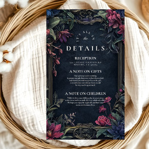 Art Nouveau Floral Halloween Wedding  Enclosure Card