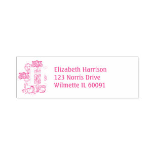 Art Nouveau Floral Initial H Self-inking Stamp