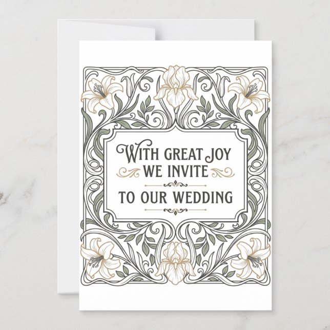 Art Nouveau floral invitation (Front)