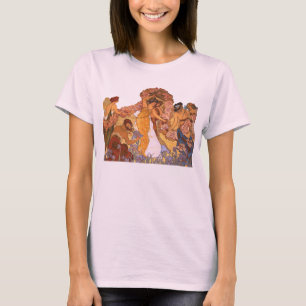 Art Nouveau Floral Maidens Vintage Mucha Inspired T-Shirt