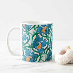 Art Nouveau Floral Majolica Pattern Coffee Mug