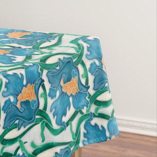 Art Nouveau Floral Majolica Pattern Tablecloth
