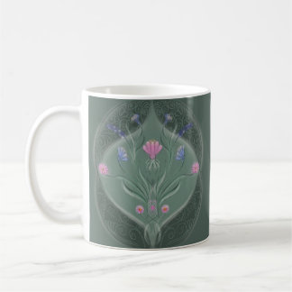 Art Nouveau Floral Medallion Coffee Mug