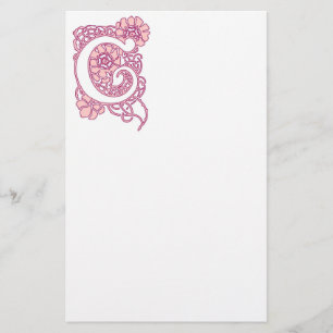 Art Nouveau Floral Monogram C Stationery